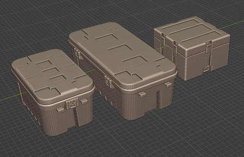 modern - military style containers - 1 35 diorama 1 35 hobby box container  3d print model - Mito3D