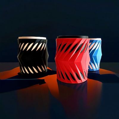 moderno estético copo caneta suporte casa futurista vaso 3d print model - Mito3D