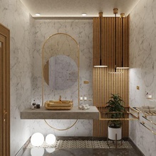 modern bathroom architecture gold 3d print model - Mito3D