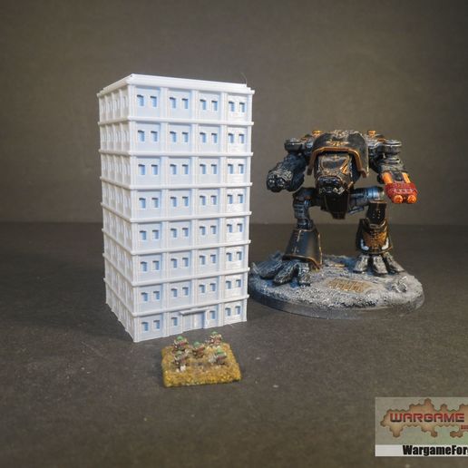 moderne bâtiment 3 Jeu Battletech 6mm terrain 3D print model - Mito3D