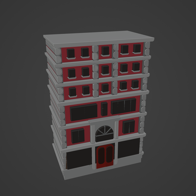 moderno edificio casa architettura finestra cielo appartamento interni tetto balcone facciata residenziale esterno storia grattacielo cartoon home cartone animato 3d print model - Mito3D