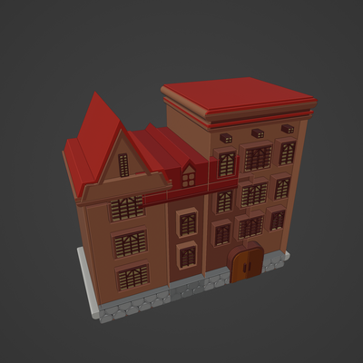 moderno edificio casa architettura finestra cielo appartamento interni tetto balcone facciata residenziale esterno storia grattacielo cartoon home cartone animato 3d print model - Mito3D