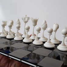 modern chess set high-res sla whole game chessset pawn rook knight bishop king queen 3d print model - Mito3D