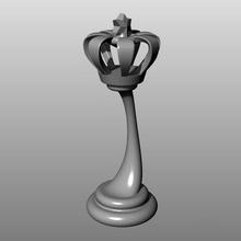 modern chess set low-res king game piece 3d print model - Mito3D