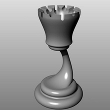 modern chess set low-res rook game piece 3d print model - Mito3D
