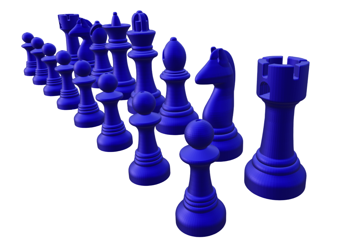 modern chess set modernes schachset 3D print model - Mito3D