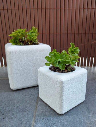 modern design cube planter home decoration home plant pot 3d print model - Mito3D