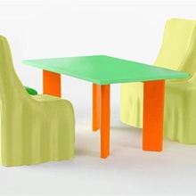 modern dining table chairs game 3d print model - Mito3D