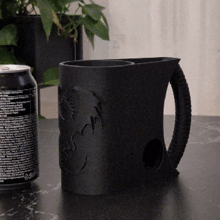 modern dragon dice tower holder supports needed Game can holder dice tower tabletop gaming dungeons & dragons (dnd) dice tower dragon dice tower 12oz & 330ml can holder can holder dice tower mug dice tower mug  3d print model - Mito3D