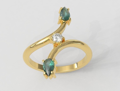 modern gemstone ring Jewelry rings gold jewelry pauloranieri trendy fashion classic silver jewellery drop diamond gem 3d print model - Mito3D