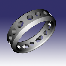 modern holey ring jewelry band hole free unisex artistic style geometric 3d print model - Mito3D