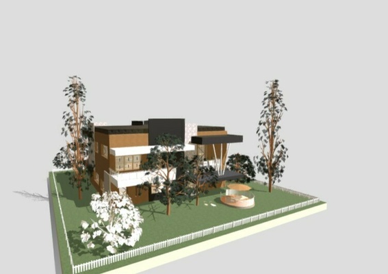 moderno casa arquitetura panorama 3d print model - Mito3D