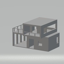 moderne maison architecture village bâtiments modèle 3d print model - Mito3D