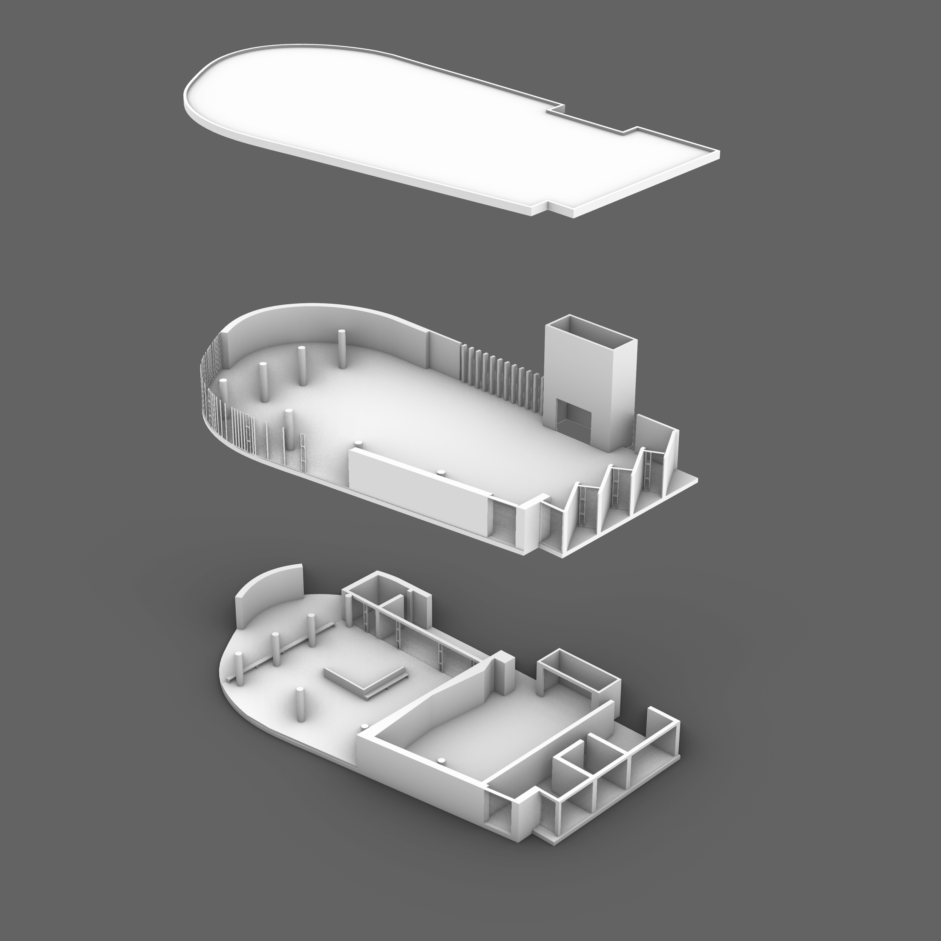 modern haus casa moderna le corbusier stil architektur gebäude 3D print model - Mito3D