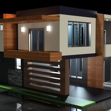 casa moderna em 3d arquitetura decoração pequena a modelagem 3d print model - Mito3D