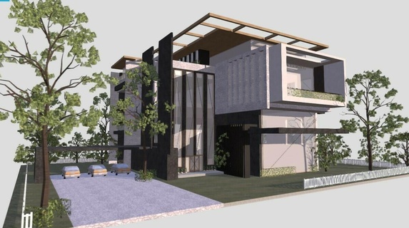 moderno Casa 3 3d print model - Mito3D