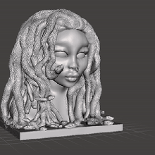 modern medusa Sanat Deniz anası yılanlar mitoloji büst heykel kadın güzellik 3d print model - Mito3D