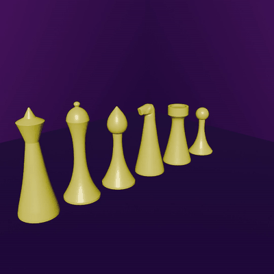 modern minimal chess pieces set game chesspieces piece pieceset chesspiece rare class home boardpiece board 3d print model - Mito3D