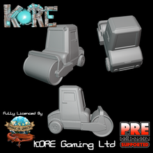 modern roadroller steamroller game city car vehicle scatter terrain apocalypse 28mm road works walking dead zombie crisis protocol modular worlds kore steam roller construction 3d print model - Mito3D
