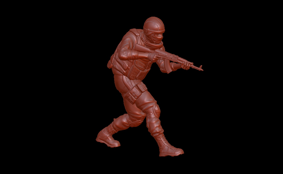 moderno russo soldado ataque brinquedos figura Vietnã guerra wwii militares Policial americano pára quedista 3D print model - Mito3D