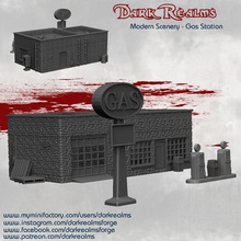 modern scenery - gas station game dungeons & dragons d&d rpg tabletop terrain marvel 3d print model - Mito3D