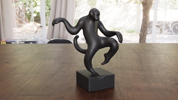 moderno escultura dançando macaco arte figura minkey dança decoração minimalista minimalismo 3d print model - Mito3D