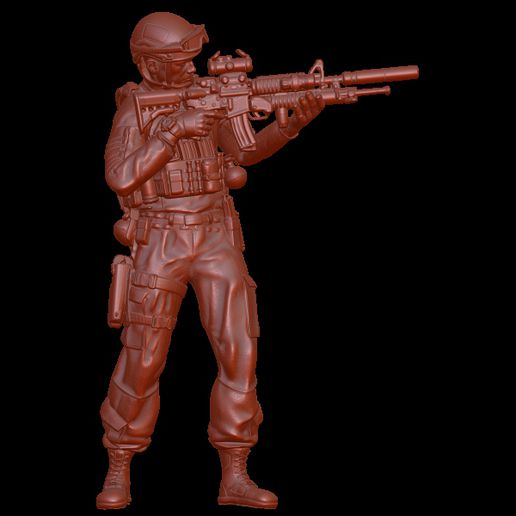 modern soldier shooting game toys figure vietnam war wwii military officer american paratrooper iraq special forces delta 3D print model - Mito3D