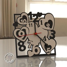 modern table heart clock wall time decoration dial orologio design print 3d print model - Mito3D