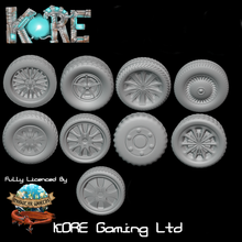 modern wheel pack accessories game city modern car vehicle scatter terrain apocalypse 28mm necromunda walking dead zombie crisis protocol modular worlds kore accessories wheels tyres 3d print model - Mito3D