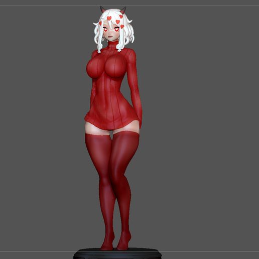 modeus helltaker anime game character sexy girl 3D print model - Mito3D