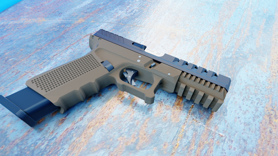 modified glock frame + slide Tools military 17 gun pistol replica barrel trigger weapon magazine mag bullit toy 3d print model - Mito3D