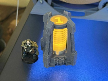 modified objective marker 2032 led 40k cr2032 battery cr light scatter terrain terrian tabletop wargame wargaming warhammer40k warhammer wh40k games game 3d print model - Mito3D