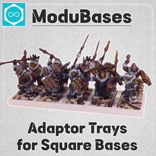 modubases adaptor trays square bases Game wargames basing fantasy kings of war movement tray adapter miniatures tabletop game accessory base the old world 3d print model - Mito3D