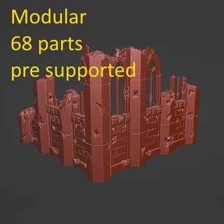 modular 3rd edition gothic ruins builder Game tabletop wargaming tabletopwargaming grimdarkfuture grimdark onepagerules 41k 42k terrain tabletopterrain ruin 3d print model - Mito3D