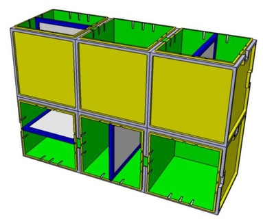 modular caixa casa empilhável 3d print model - Mito3D