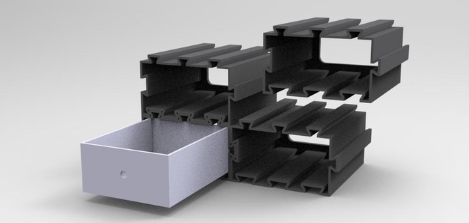 modular caixa gaveta 3d print model - Mito3D
