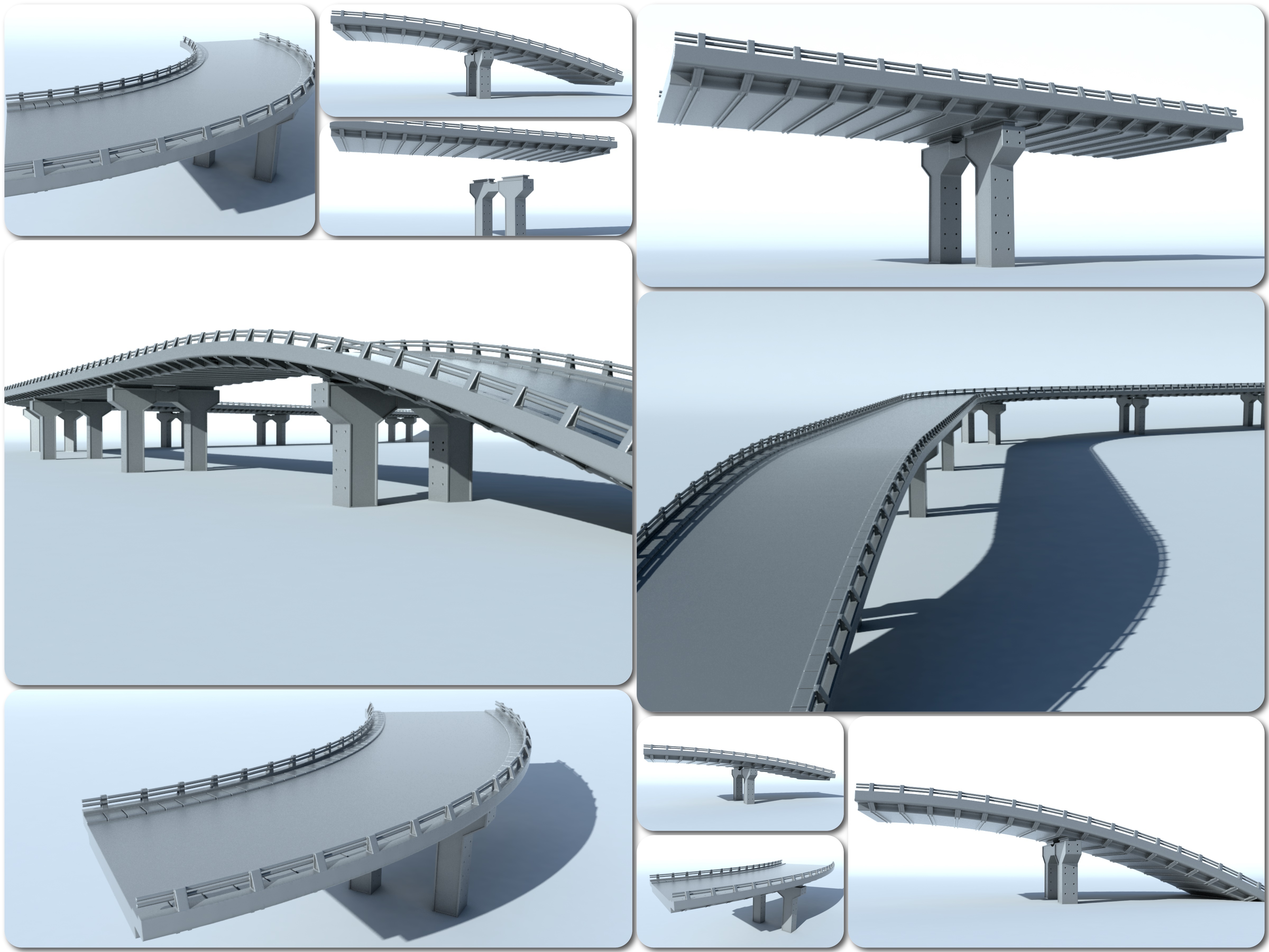 modular bridge city town road street building architecture game toy car 3D print model - Mito3D