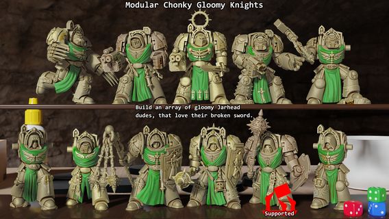 modular chonky gloomy knights terminator jarhead 30k fist loyalist jar head 42k terminators gloomyknight 3d print model - Mito3D