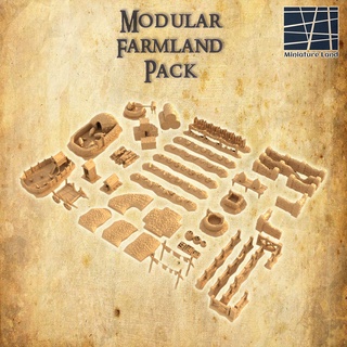 modular farmland 28 mm tabletop terrain rpg dnd medieval supportfree old stone scatter structure playable interior 28mm 25mm 15mm wargame 3d print model - Mito3D
