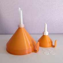 modular funnels filter tool reservoir bottle liquid kitchen funnel 3d print model - Mito3D