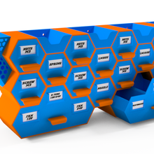 modular hexágono armazenamento ferramenta caixa parafuso nozes oficina 3d print model - Mito3D