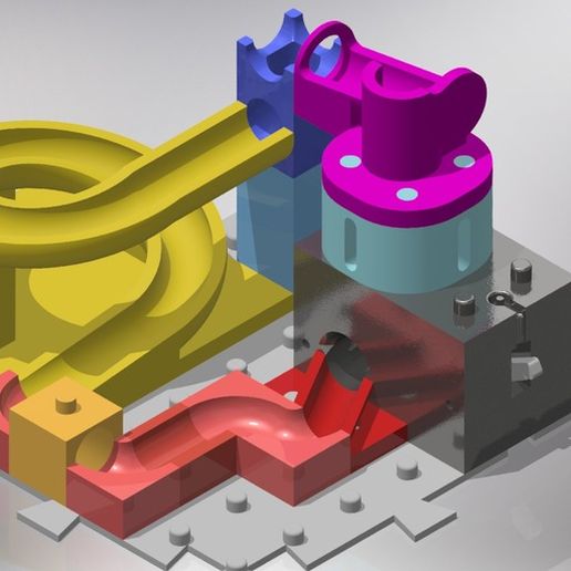modular mármol máquina 8mm pelota aspectos juego canicas carrera pista pistas mecánico juguetes 3D print model - Mito3D