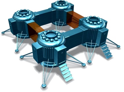 modular Marte base MAKERBOTMARS edificios estructuras 3d print model - Mito3D