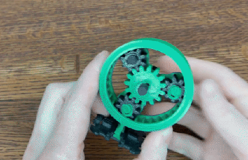 modular mechanics - planetary gear toy fidget mechanism mechanical series assembly kit moving 3d print model - Mito3D