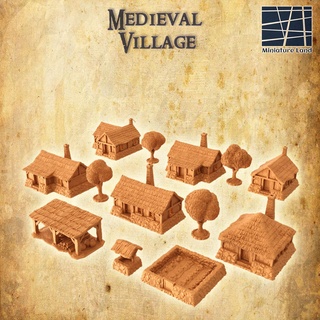 modulare medievale villaggio 28 mm tavolo terreno rpg dnd Casa supportoFree vecchio calcolo cittadina città struttura giocabile interni 28mm 25mm 15mm gioco guerra 3d print model - Mito3D