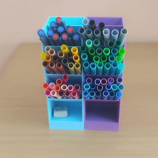 modulare organizzatore marcatori penne spazzole matite scaffali trucco utensili 3d print model - Mito3D