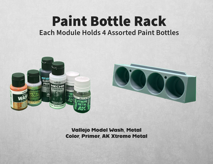 modular paint bottle rack vallejo wash metal color 38mm diameter wall mount organization model art tool organizer storage airbrush desk 3d print model - Mito3D