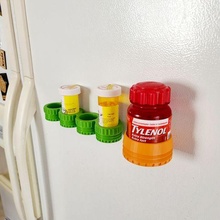 modular prescription fridge magnet bottle rack gadget organize medicine medicinal pills magnetic 3d print model - Mito3D
