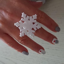 modular ring jewelry modulaire bague snowflake flower flocon neige fleur 3d print model - Mito3D