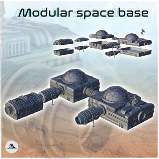 modular space base domed living quarters 1 - future sci-fi sf infinity terrain tabletop scifi futuristic science fiction mars miniatures wargame game accessories building star wars battletech dnd imperial guard marines warforged 28mm 3d print model - Mito3D